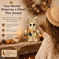 thumbnail image 6 of Clearance! Halloween Decorations Ghost Figurine, 3.94 Inch Cute Ghost Statue with Floral Bow, Fall Farmhouse Tiered Tray Decor for Home Shelf, Cozy Autumn Harvest Halloween Thanksgiving Holiday, 6 of 7