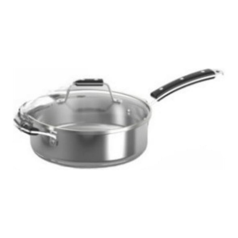 Cuisinart Classic 3.5qt Stainless Steel Saute Pan with Cover and Brushed  Gold Handles Matte White