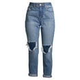 thumbnail image 3 of No Boundaries Juniors' Super High Rise Destructed Mom Jeans, 3 of 6