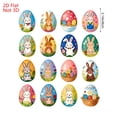 thumbnail image 3 of AURIGATE Easter 2D Wooden Egg Ornaments 16 Pcs, Single-Sided Printed Flat Bunny Decorations with Hanging Holes, Spring Easter Tree Basket Home Party Decor, 3 of 6