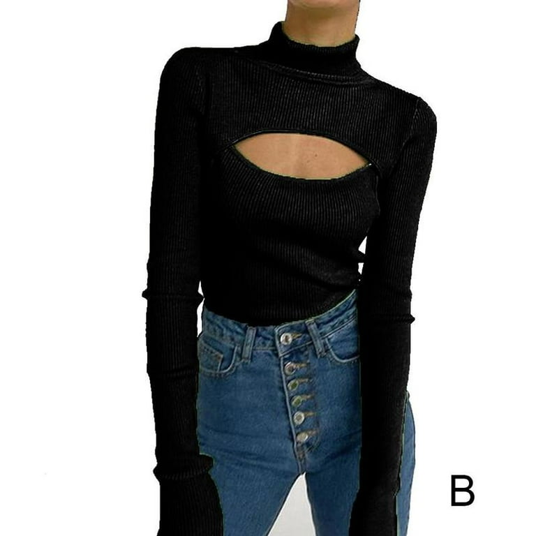 Open chest cheap turtleneck sweater