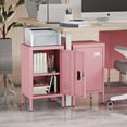 thumbnail image 2 of Eleanor Grace 24.4" H Metal Locker Storage Cabinet with 1 Doors, Locker Nightstand with Adjustable Leveling Foot and Adjustable Shelves,Small Lockers for Home, Office, Assembly Required, Pink, 2 of 8