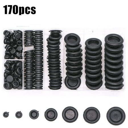 

170Pcs Waterproof Sealing Rubber Cables Grommet Kit Electrical Plugs Gasket Ring