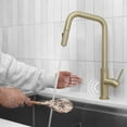 thumbnail image 2 of Stylish Single Handle Brushed Gold Pull Down Touchless Kitchen Faucet K-150GM, 2 of 14