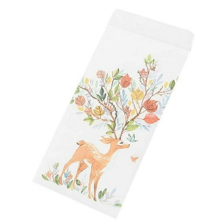 Panda Superstore PS-OFF490804011-YAN01705 Japanese Style Invitation Envelopes Artistic Deer Greetings Cards, Leaves - 30 Piece