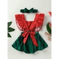 thumbnail image 2 of nvzhuang Infant Baby Girls Romper Dress Watermelon Ruffles  Jumpsuits Bodysuits with Headband, 2 of 9