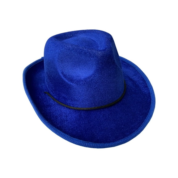 Adult's Blue Velvet Gangster Cowboy Hat Costume Accessory