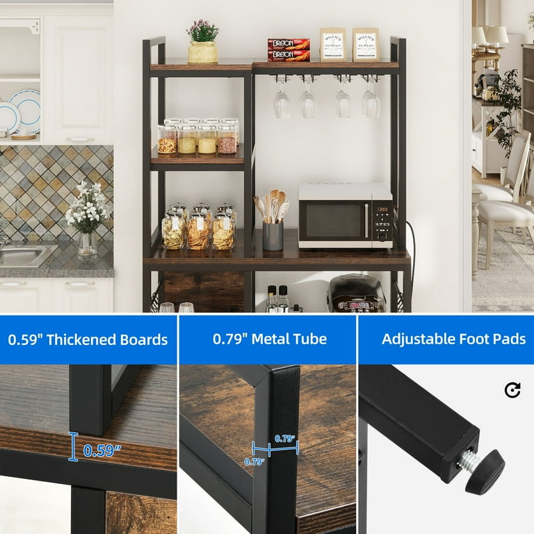 Best choice products multiuse 5 tier black metal kitchen bakers rack hotsell