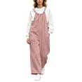 thumbnail image 2 of Karymi Shorts for Women Corduroy Overalls Wide Leg Jumpsuit, Adjustable Shoulder Straps Back Tie Bow Loose Casual Long Pants with Side Pockets Women's Pants, 2 of 8