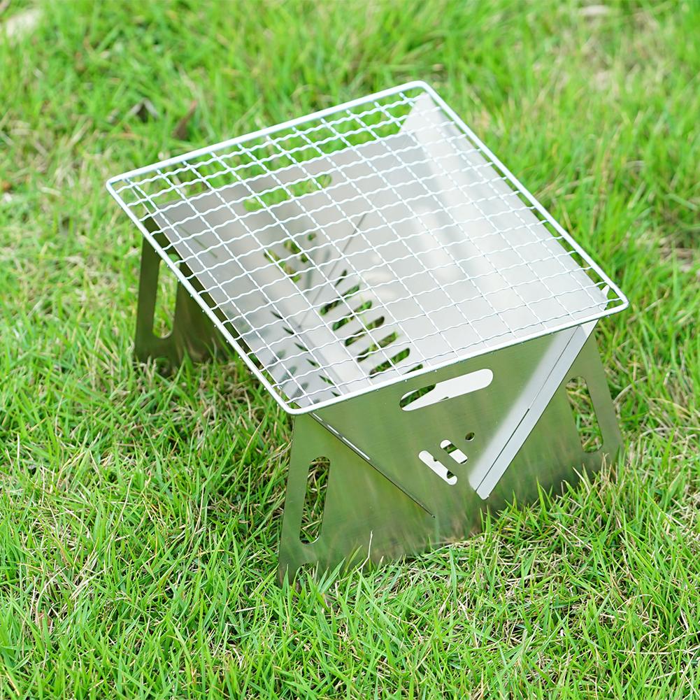 Stainless Steel Grill BBQ Charcoal Stove Outdoor Picnic Y5B5 Camping C3E5