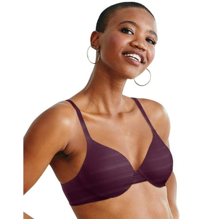 

Hanes Womens Ultimate ComfortBlend T-Shirt Underwire Bra 34B Stripe Sparkling