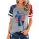 thumbnail image 1 of Top Plisado Gradiente de las Mujeres, Cuello de la Tripulación Manga Corta Blusa Suelta para el Hogar Y el Uso Diario, Ligera Túnica de Moda Casual, 1 of 2