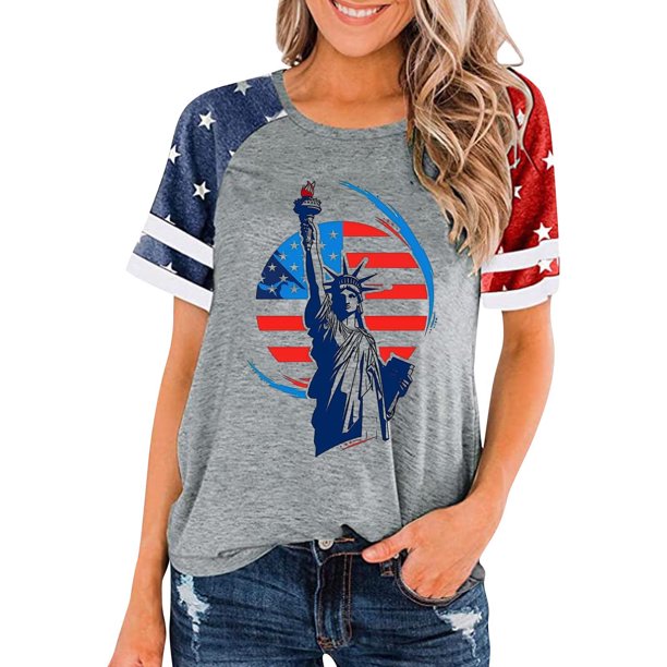Top Plisado Gradiente de las Mujeres, Cuello de la Tripulación Manga Corta Blusa Suelta para el Hogar Y el Uso Diario, Ligera Túnica de Moda Casual