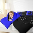 thumbnail image 4 of jejeloiu Romantic Valentine'S Day Bedding Comforter Set,Cute Cat Kitten Twin Comforter Sets,Deepblue Black Bedding Set For Girls,Ultra Soft Home Decor Reversible,2pcs, 4 of 8