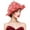 Watermelon Red #4, variant on Women's Elegant Faux Linen Tea Party Hat-Wide Sun Protection-Lightweight & Comfortable-11.81"-Black/White/Wine/Purple/Gray/Watermelon Red
