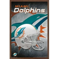 NFL Miami Dolphins - Helmet 18 Wall Poster, 14.725" x 22.375", Framed