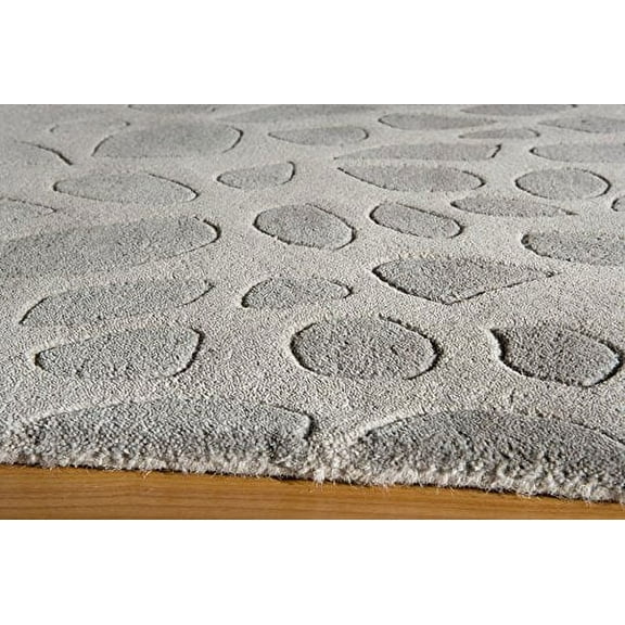 Momeni Delhi 3'6" X 5'6" Contemporary Hand Tufted Wool Rug in Silver