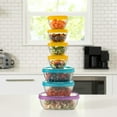 thumbnail image 2 of Libbey Serve It 14 Piece Glass Storage Container Set with 2 Cup, 6 Cup, and 8 Cup Bowls and Multi Color Lids, 2 of 6