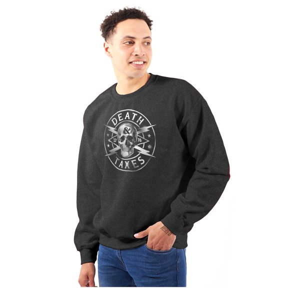 Death Taxes Defend Freedom Skull Sweatshirt for Men or Women Brisco Brands S