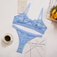 thumbnail image 2 of Encaje sexy conjunto de ropa interior sujetador ropa interior regalo para mujer, azul cielo, S 2 piezas Monstrate XX000054-15, 2 of 7