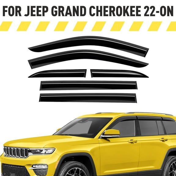 AEROGUYS Tape-On Window Deflectors Extra Durable Window Visors Rain Guards Fit for Jeep Grand Cherokee 2022-2026, Sun Visors, Wind Vent Visors, Car Accessories - 6 pcs. AG0243
