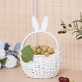 thumbnail image 5 of Bunnys Ears Paper Rope Woven Storage Basket Elegant Flower Basket Handwoven Snacks Holder Home Organization Solution, 5 of 9