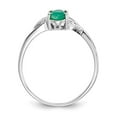 thumbnail image 2 of Auriga Fine Jewelry 10K White Gold Polished Oval-shaped Genuine Emerald Birthstone Ring for Women Size- 7, 2 of 6
