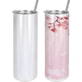 thumbnail image 4 of East 20 Oz Skinny Tumbler, Japanese Cherry Blossom Sakura Buds Springtime Travel Destinations Seasonal, Leak-Proof Straw Lid and Brush Vacuum Insulated for Outdoor Use, Pink Coral, 4 of 6
