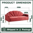 thumbnail image 2 of 33.1" H Modern 3 Seater Loveseat,Linen Fabric with Curved Back & Wood Legs,for Living Room,Bedroom & Small Spaces,Easy Assembly,Red, 2 of 8