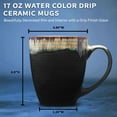 thumbnail image 5 of 10 Water Color Drip Ceramic Mugs Set, 17 oz. - Stoneware, Drinkware, Durable, C-handle - Black, 5 of 5
