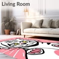 thumbnail image 2 of ODIKA 4'x6' Machine Washable Non-Slip Area Rug, Cute Cartoon Tiger Figure with Expressive Face and Bold Stripe Accents High Traffic Rug with Pad, Pink, 679243, 2 of 8