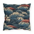 thumbnail image 2 of Outdoor Pillow In Japanese Wave Pattern, 2 of 4