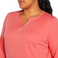 thumbnail image 6 of Orvis Women's Quater Sleeve Split Neck Soft Pima Cotton Blouse Top-Pink / M, 6 of 9