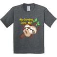 thumbnail image 3 of Inktastic My Grandma Loves Me Sloth Youth T-Shirt, 3 of 5