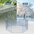 thumbnail image 6 of FDW Blue 24 Inch 8 Panel Metal Dog Pen Playpen Puppy Pet Playpen Portable Folding Animal Dog Fence, 6 of 7