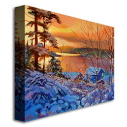 Trademark Art "Winter Day Begins" Canvas Wall Art by David Lloyd Glover