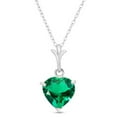 thumbnail image 3 of Galaxy Gold 14K Solid Gold 1.00 Carat Natural Emerald Pendant Necklace for Women - White Gold Fine Jewelry, 3 of 4
