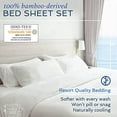 thumbnail image 2 of Hotel Sheets Direct Draps 100 % Bambou - Ensemble Drap et Taie d'Oreiller Format Simple - Rafraîchissants, Ensembles de Literie 3 Pcs - Bleu Marine, 2 of 5