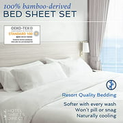 Hotel Sheets Direct 100% Bamboo Sheets - King Size Sheet and Pillowcase Set - Cooling, 4-Piece Bedding Sets - Dark Gray