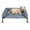 Haze Blue, variant on Veehoo Cooling Elevated Dog Bed with Fluffy Plush Bolster Cushion, 42 x 30 inches, Large, Haze Blue