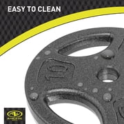 Athletic Works 100LB Black Cast Iron Standard Weight Plate Sets, Used as Both Dumbbell and Barbell,1-inch Holes Fit Standard Sized Bar