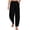 #0364-Black, variant on Womens Pants Elastic Waist Drawstring Harem Pants Plain Womens Pants Relaxed Fit Beach Wear Lightweight Womens Bottoms