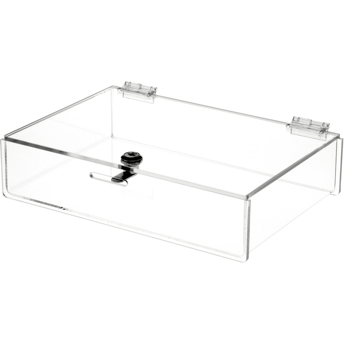 Plymor Clear Acrylic Locking Countertop Display Case, 2.75" H x 12" W x