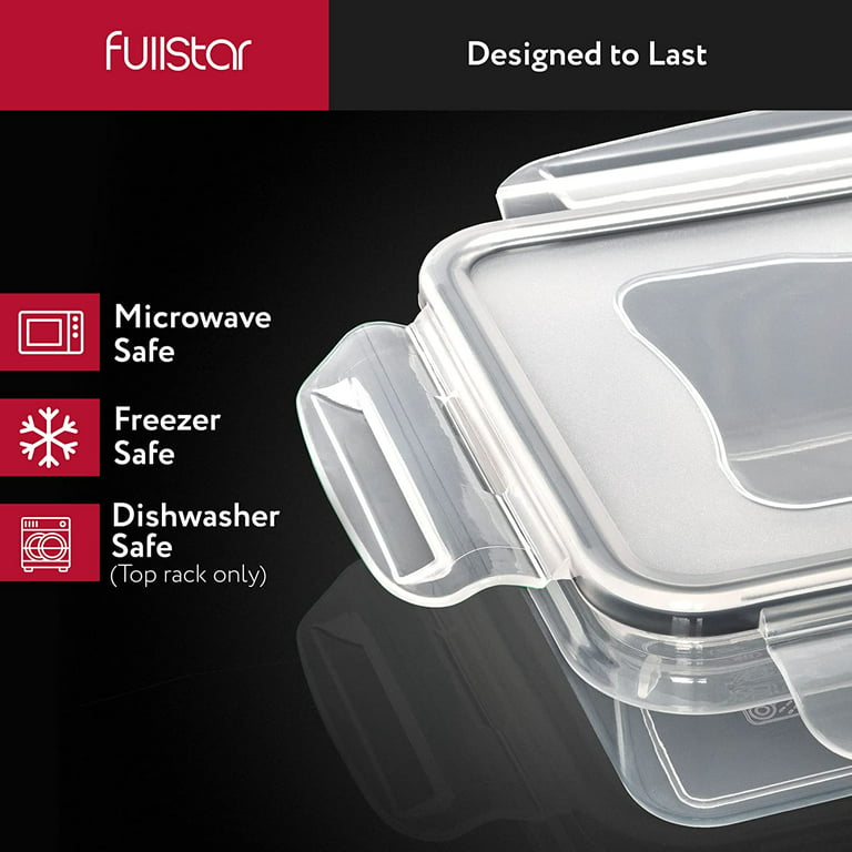 fullstar 10 pack (30 oz) Food storage Containers Set with Lids, Plastic  Leak-Proof BPA-Free Containers for Kitchen Organization, Meal Prep, Lunch