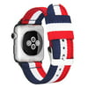 Moonmini Apple Watch 42mm Replacement Band Woven Nylon Alternative Wrist Watch Strap with Metal Clasp (Red+Blue+White)