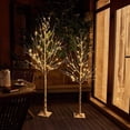 thumbnail image 4 of 4Ft Birch Tree Lighted with 48 LEDs, White Christmas Tree Lights with Base, Artificial Birch Tree with Lights Decor for Christmas/Party/Wedding/Office/Home/Bedroom, Plug-in Indoor Outdoor Use, K398, 4 of 10