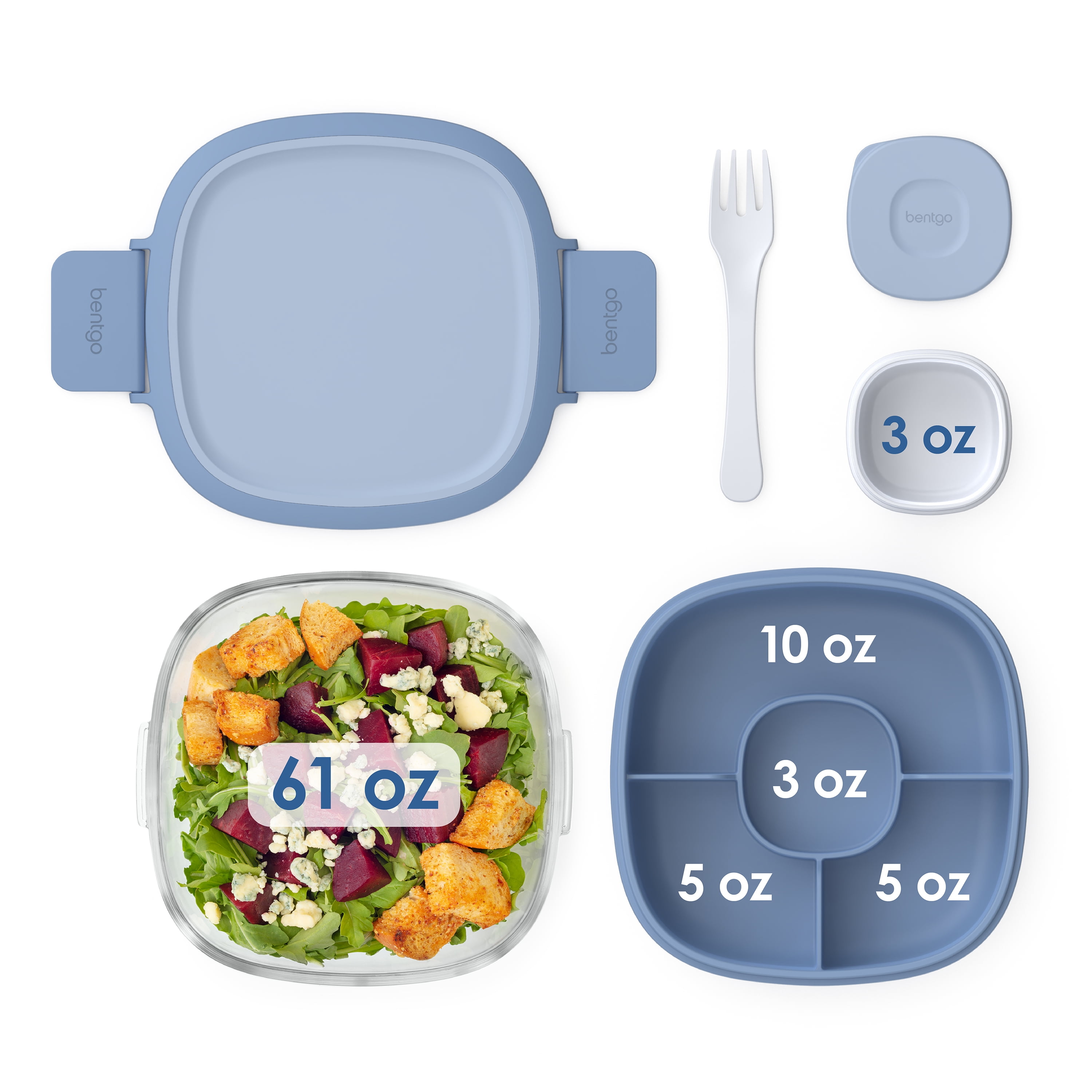  Bentgo® All-in-One Salad Container - Large Salad Bowl, Bento  Box Tray, Leak-Proof Sauce Container, Airtight Lid, & Fork for Healthy  Adult Lunches; BPA-Free & Dishwasher/Microwave Safe (Blush Marble): Home &  Kitchen
