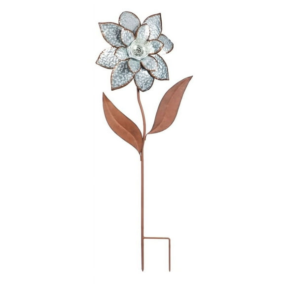 Evergreen At Ease Glow in the Dark Galvanized Garden Stake, 11.5''x 3.3'' x 33.5'' inches