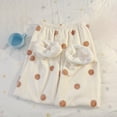 thumbnail image 5 of Bibifish Womens Pants Off-White Black Polka Dot Print Fuzzy Fabric Elastic Waisit Loose Leg Fit Casual Cold Weather Home Wear Warm Cute Pants For Ladies, 5 of 6