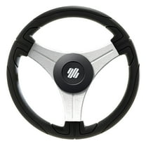 Uflex Ustica 13" Steering Wheel - Black - Polyurethane w/Silver Spokes & X62 Hub
